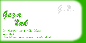 geza mak business card